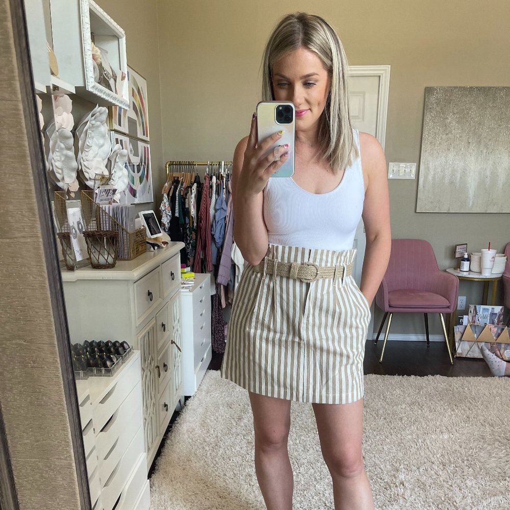 Blu Pepper Belted Skirt